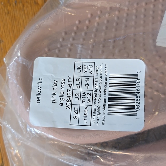 NIP Crocs Mellow Flip M10 /W12 Pink Clay #208431-6TY - Picture 10 of 10